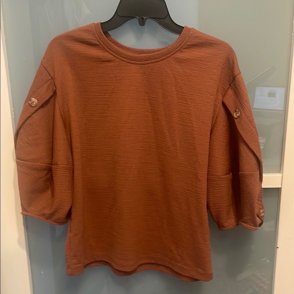 Current Air Rust Brown Top, S